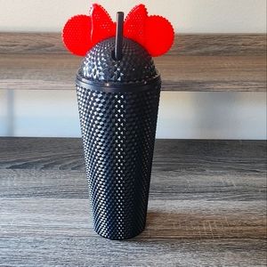 Minnie Mouse Red and Black 20 oz Texture Tumbler with Straw (NEW)